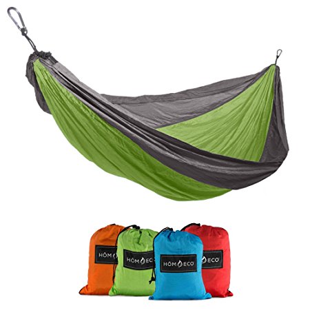 HomEco Single Camping Hammocks (4 colors), Lightweight Nylon Parachute Multifunctional Travel Hammock