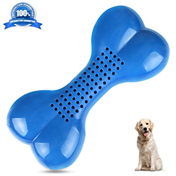 ONSON Dog Chew Toy - Freeze Fetch Cooling Teether Chew Toy Fun Rubber Training Toy Water Play -Quench thirst/Cleans Teeth