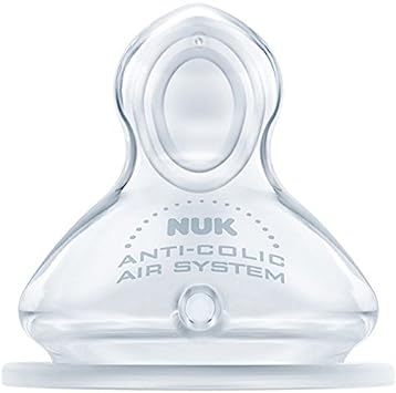 Nuk First Choice Anti-Colic Latex Teat Size 1 (0-6 Months) 2-Pack Orthodontic Nuk Shape Bisphenol-A