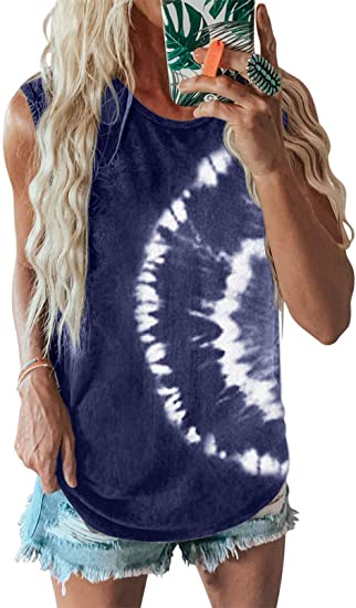 Asvivid Graphic Tank Tops for Womens Summer Casual Loose Sleeveless Shirts Dandelion Letter Printed Round Neck Tees