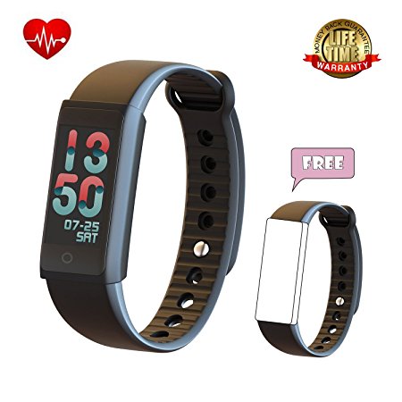 Fitness Tracker Watch with Heart Rate Monitor, Wearable Pedometer with Blood Pressure Monitor and Smart Bracelet Bluetooth Wristband with waterproof Screen New for Kids, Men, Women(US Version)