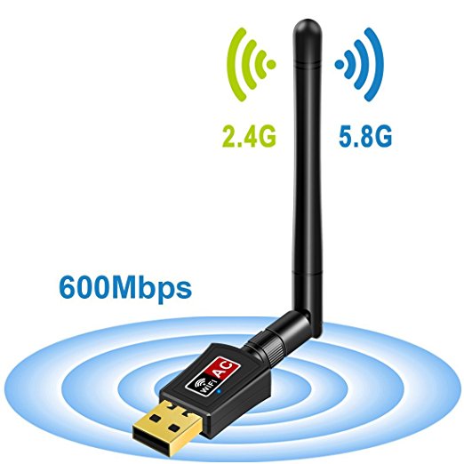 Wifi Dongle Antenna Dual Band 5GHz 433Mbps Wireless USB Wifi Adapter for PC Desktop Laptop Tablet, Supports Windows 10/8/7/Vista/ Linux /XP/2000, Mac Os X 10.4-10.11.4 and 10.12.1