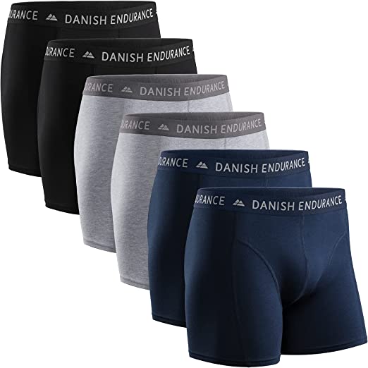 DANISH ENDURANCE 6 Calzoncillos de Algodón Elástico para Hombre, Ropa Interior Clásica Ultrasuave