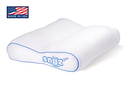 Bed Pillow Premium Quality with Cotton Cover and Down Alternative Filling,Hypoallergenic,Dust Mite Resistant, Orthopedic and Gusseted Pillow for Neck Support and Pain Relief by Snuz(Standard, Queen)