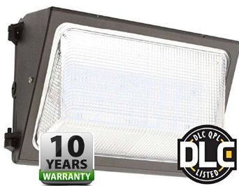 UL & DLC Listed- LED 50W Wall Pack Outdoor Lighting, 5000K Cool White, 4,500 Lumens, 250 Watt Equivalency, 48,000 Life Hours, (Visor Included) HIGHEST Quality, Wall Light, Industrial, Commercial