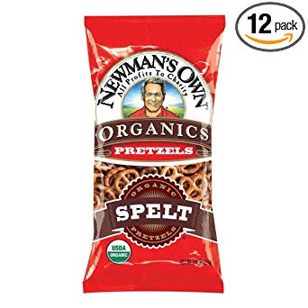 Newman's Own Organics Pretzels, Spelt, 7-Ounce Bags (Pack of 12)