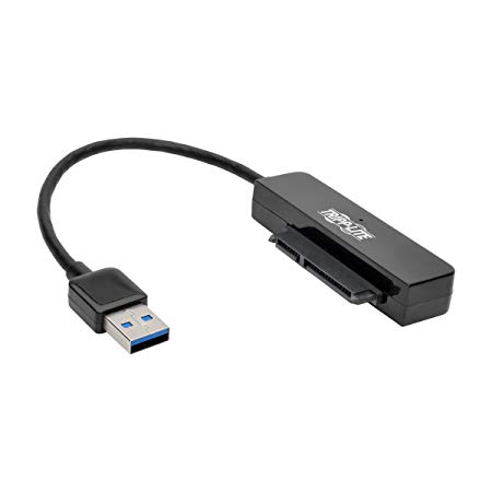 Tripp Lite 6in USB 3.0 SuperSpeed to SATA III Adapter Cable with UASP, 2.5in to 3.5in SATA Hard Drives, Black (U338-06N-SATA-B)