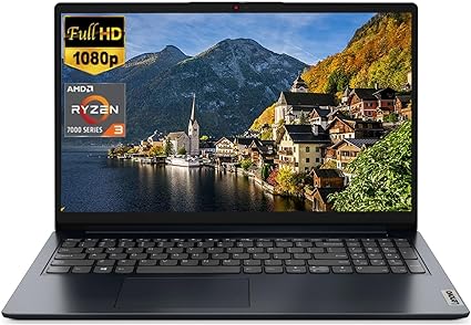 Lenovo IdeaPad Laptop, 15.6" 1920 x 1080 (FHD) Display, AMD Ryzen 3 7320U Processor, 8GB LPDDR5 RAM, 512GB SSD, Wi-Fi 6, SD Card Reader, HDMI, Webcam, Windows 11 S, Abyss Blue, EAT Cloth