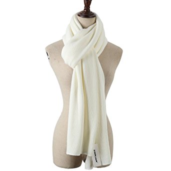 ZORJAR Solid Color Knit Cashmere Feel Long Thick Large Long Warm Winter Scarf 86"x23.6"