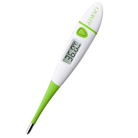 Digital Basal Thermometer, Fast and Accurate Readings, Oral, Recta and Underarm Thermometer with Fever Indicator, for Baby, Kids and Adults