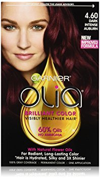 Garnier Olia Oil Powered Permanent Hair Color, 4.60 Dark Intense Auburn (Packaging May Vary)