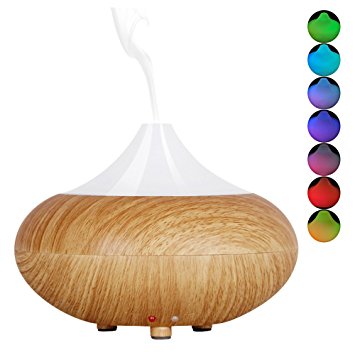 LSoug Cool Mist Air Humidifier - 7 Color LED Lights Changing, 140ml Essential Oil Diffuser Portable Aromatherapy, Waterless Auto Shut-off for Home Office Bedroom Room