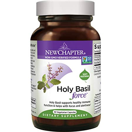 New Chapter Holy Basil Force with Supercritical Holy Basil for Immune Support   Mood Support   Non-GMO Ingredients - 30 ct Vegetarian Capsules