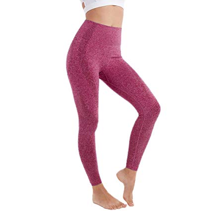 Aoxjox Women's High Waist Workout Gym Vital Seamless Leggings Yoga Pants
