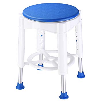 AW Adjustable Medical Bath Stool Bathroom Shower Stool Swivel Chair 360 Rotating Seat for Safety Support 450lbs