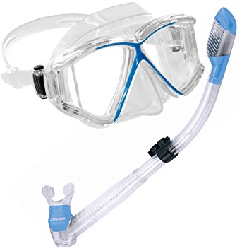 Cressi Panoramic Wide View Mask with Dry Snorkel Set