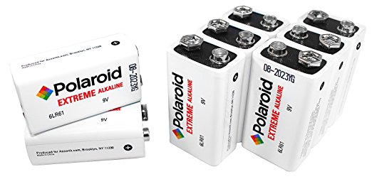 Polaroid 9V Batteries Extreme Alkaline (8 Pack)