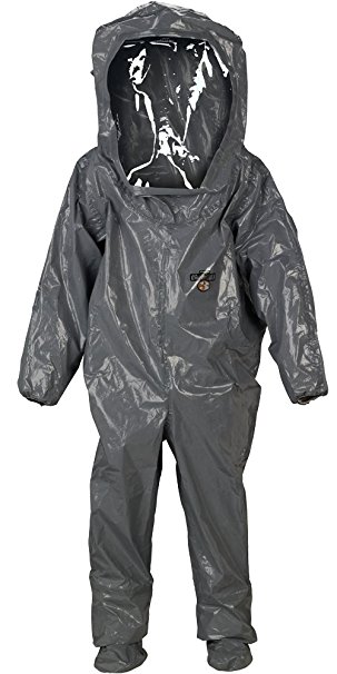 Lakeland ChemMax 3 TES Taped Level B Encapsulated Suit with Expanded Back and Back Entry, Disposable, Elastic Cuff, 2X-Large, Gray