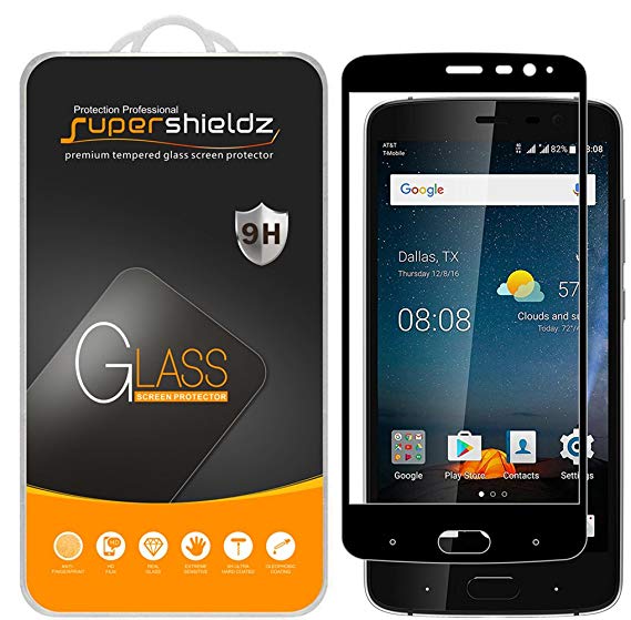 Supershieldz for ZTE Blade V8 Pro Tempered Glass Screen Protector, [Full Screen Coverage] Anti-Scratch, Bubble Free, Lifetime Replacement (Black)