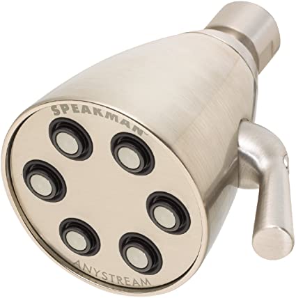 Speakman S-2252-BN-E175 Icon Anystream Multi-Function Adjustable Solid Brass Shower Head, 1.75 GPM, Brushed Nickel