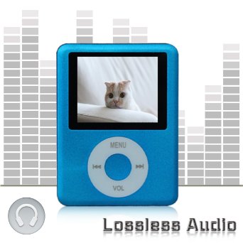 Lecmal Economic Mp3 Mp4 Player - 32G Micro Sd Card Included Blue - 181 LCD Slim Portable Mp3mp4 Music Player Video Player with Voice Record Function