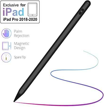 Stylus Pen for iPad with Palm Rejection, (2018-2020) iPad Pencil with Magnetic Design for Apple iPad, iPad (6/7 Gen)/iPad Pro (11/12.9 inch)/iPad Mini Gen 5/iPad Air Gen 3 (Black)