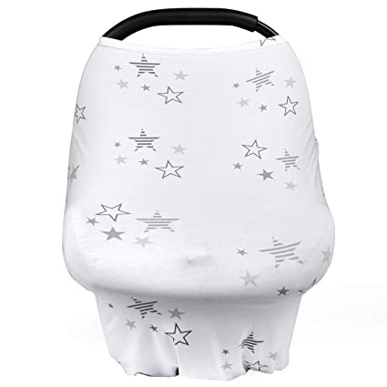 5-in-1 Stretchy Stars Baby Car Seat Covers, Nursing Scarf, Breastfeeding Canopy