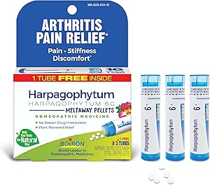 Boiron Harpagophytum 6C Homeopathic Medicine for Arthritis Pain Relief, Pain, Stiffness, Discomfort - 3 Count (240 Pellets)