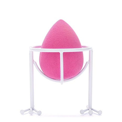 Miss Gorgeous Blender Holder Egg Display Powder Puff Dryer Metal Cover with Environmental Spray Lacquer Home Storage Travel Portable Tools, White