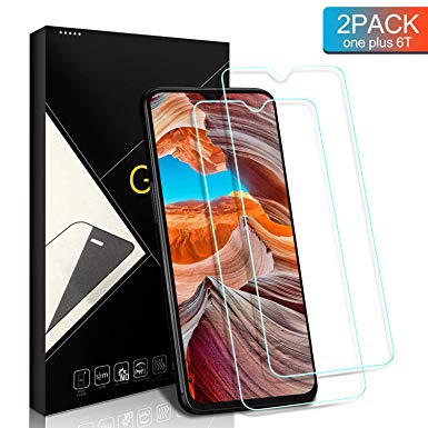 Yersan OnePlus 6T Screen Protector Glass [2 Pack], Full Coverage HD Tempered Glass Anti-Scratch Bubble-Free Screen Protector for OnePlus 6T