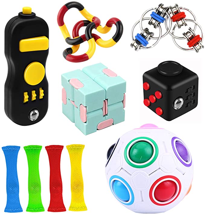 11 Pack Sensory Fidget Toys Set，Stress Relief Hand Toys for Adults Kids ADHD ADD Anxiety Autism, Perfect for Birthday Party Favors, Classroom Rewards, Carnival Prizes, Pinata Goodie Bag Fillers