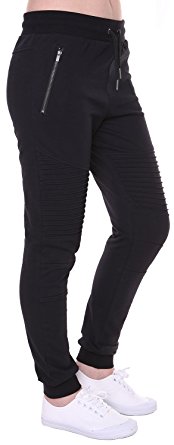 FORBIDEFENSE Women’s Biker Jogger Pants With Casual Comfortable Slim-Fit Made by Cotton Terry Durable and Fexible For Jogger