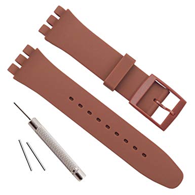 Replacement Waterproof Silicone Rubber Watch Strap Watch Band for Swatch (17mm 19mm 20mm)