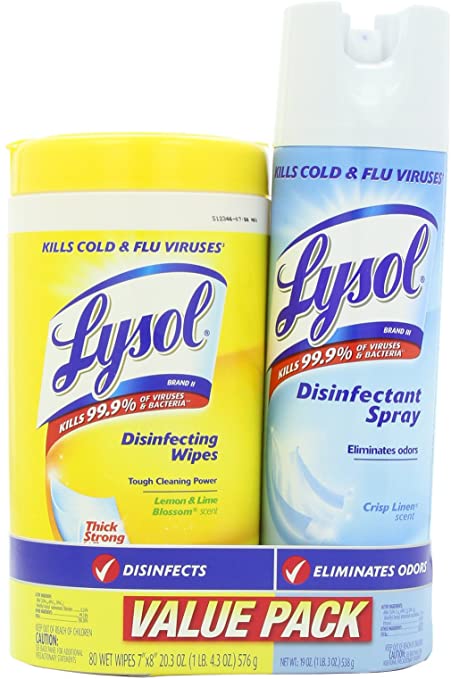 Lysol Base 80ct Household Cleaning Wipes, Crisp Linen, 19 Ounce