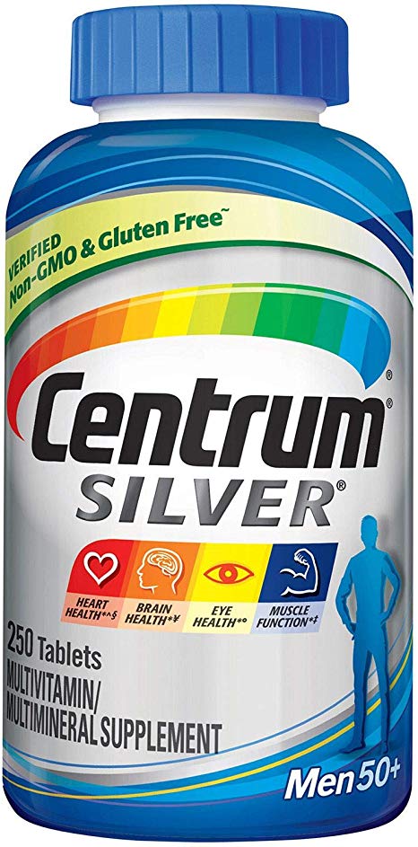 Centrum Silver Men Multivitamin/Multimineral Supplement Tablet, Vitamin D3, Age 50  (250 Count)