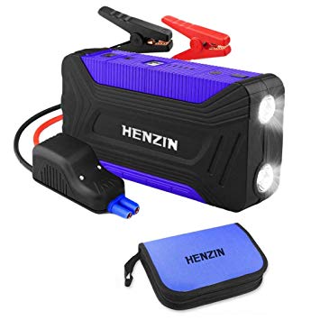 Henzin 600A Portable Car Jump Starter 16500mAh(up to 6.5L Gas) 12V Battery Pack Booster External Battery Charger with USB Port for Automotive, Motorcycle