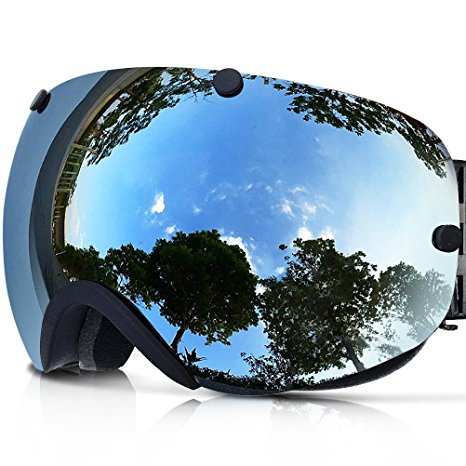 ZIONOR Lagopus XA Professional Snowmobile Snowboard Skate Ski Goggles and Super Wide Angle Double Lens Anti-fog Big Spherical Unisex Adult Multicolor Snow Goggles