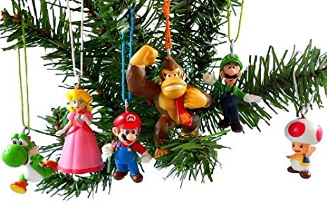 Eds Industries Super Mario Brothers Christmas Ornaments Figurines Pack of 6