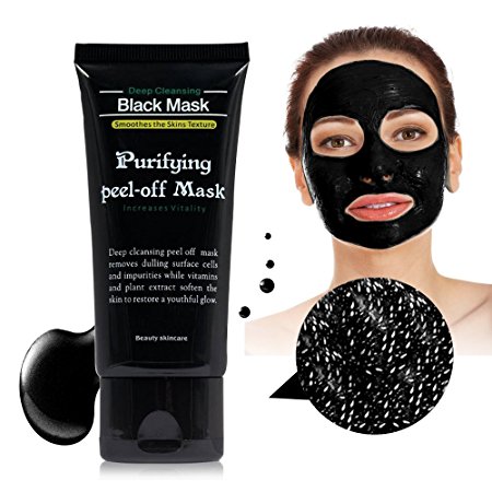 HailiCare 2 Pack Blackhead Remover Mask, 3.52 Oz - Deep Suction Black Mask - Black Pore Removal Peel off Strip Mask for Face Nose Acne Treatment (Black Mask)