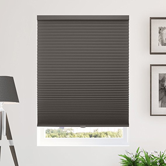 CHICOLOGY Cordless Cellular Shades Privacy Single Cell Window Blind, 24" W X 48" H, Morning Fog (Privacy and Light Filtering)