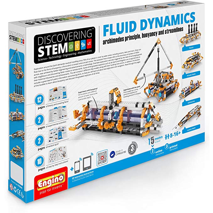 Engino Discovering STEM Fluid Dynamics | 5 Working Models | Illustrated Instruction Manual | Theory & Facts | Experimental Activities | STEM Construction Kit
