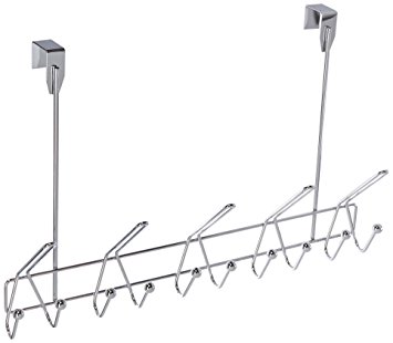 Surpahs Heavy Duty Over The Door 15 Hooks Organizer Rack, Chrome Finish