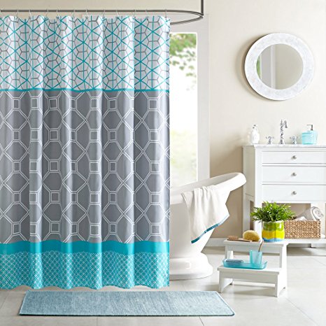 Intelligent Design ID70-198 Clara Shower Curtain, 72 x 72", Blue