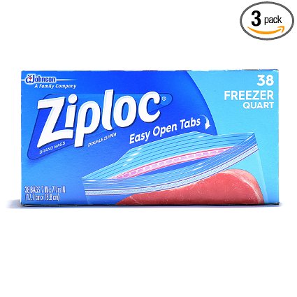 Ziploc Freezer Bag, Quart Value Pack, 38-Count(Pack of 3)