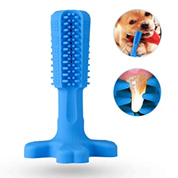 ALTMAN Dog Toothbrush Stick-Puppy Dental Care Dog Chew Tooth Cleaner Brushing Stick, Safe Nontoxic Natural Rubber Bite Resistant Chew Toys for Large Dogs Pets