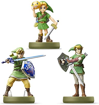 Amiibo link 3 Set (Majora'S Mask, twilight princess, The sky warred sword The legend series of Zelda ) Japanese Ver.