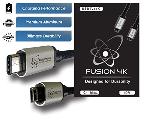 Fusion4K USB C to Micro USB PROFESSIONAL SERIES (1 foot)