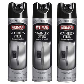 Weiman Stainless Steel Cleaner & Polish Aerosol, 12 Oz (Pack of 3)