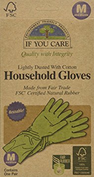 IF YOU CARE Medium Cotton Flock Lined Household Gloves, 1 Pair (Pack of 6)