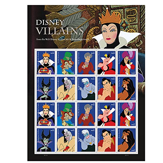 Walt Disney Villains Sheet of 20 Forever First Class Postage Stamps By USPS